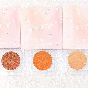 ColourPop Pressed Powder Eyeshadow Single Lot Set Peach Orange Sparkle Metallic